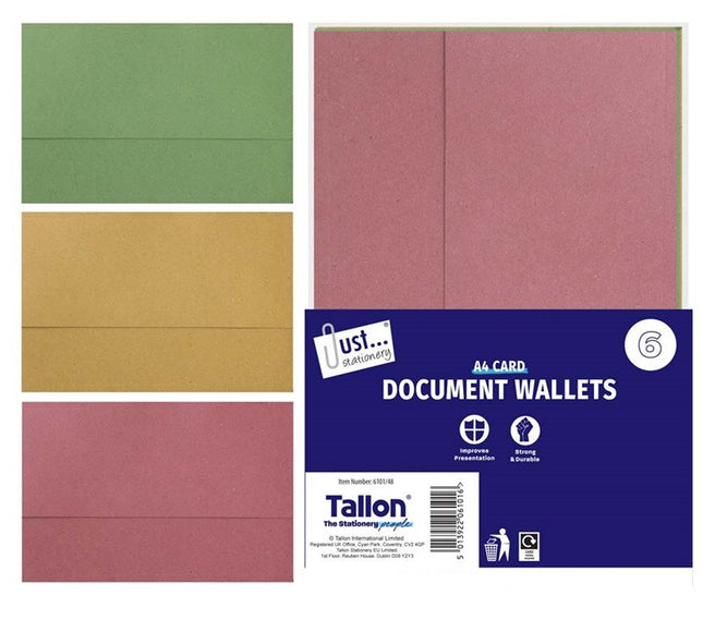 6 Traditional Card Document Wallets (Pack)