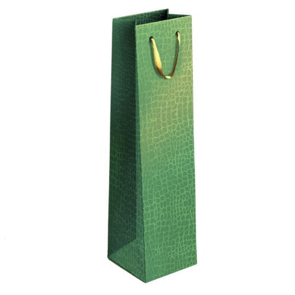 Coloured Embossed Metallic Bottle Gift Bag