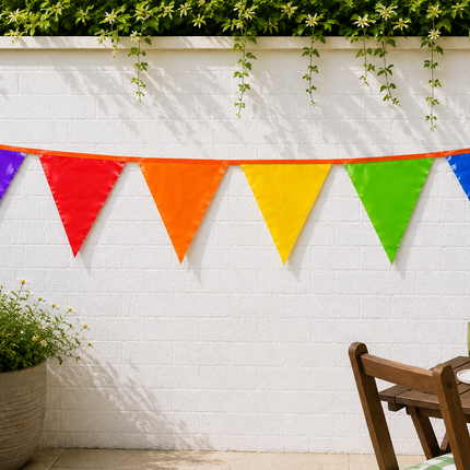10m Multicoloured Triangle Bunting