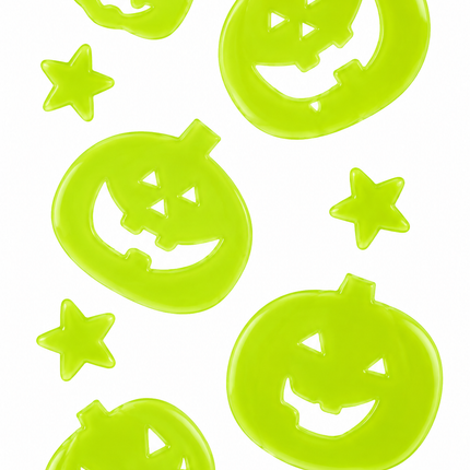 9 Halloween Glow In The Dark Gel Window Stickers