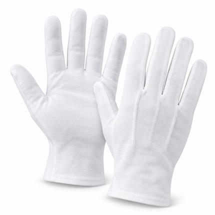 4 White Cotton Gloves