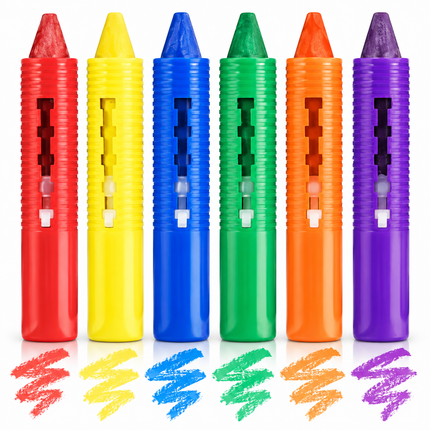 6 Coloured Bath Crayons