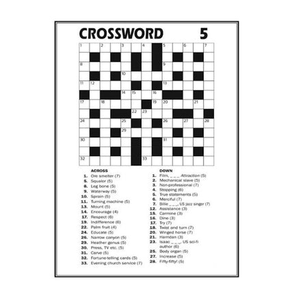 A4 Crossword Puzzle Book