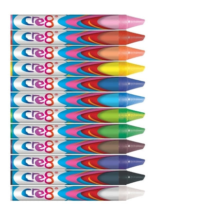 12 Jumbo Coloured Wax Crayons