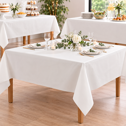 3 White Disposable Paper Tablecloths