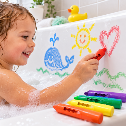 6 Coloured Bath Crayons