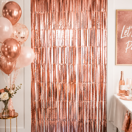 Rose Gold Foil Fringe Curtain