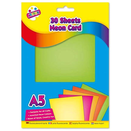 30 Neon A5 Card Sheets
