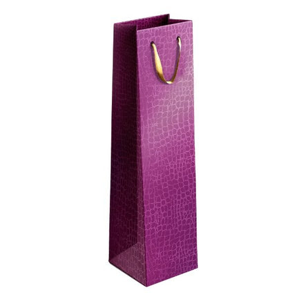 Coloured Embossed Metallic Bottle Gift Bag