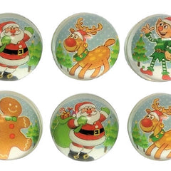 6 Christmas 35mm Bouncy Balls