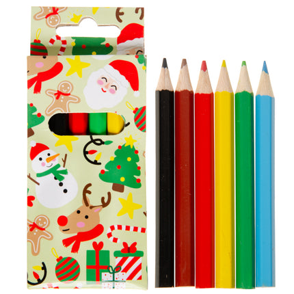6 Christmas Halfsize Colouring Pencils