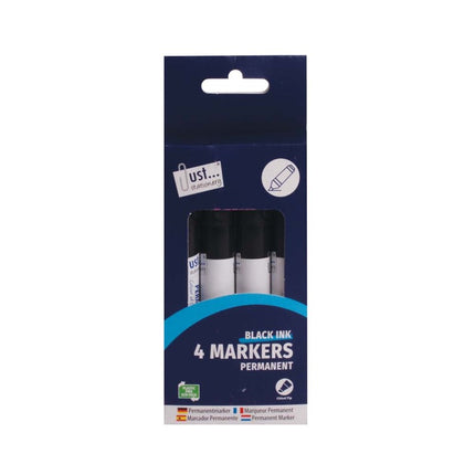 4 Black Permanent Markers