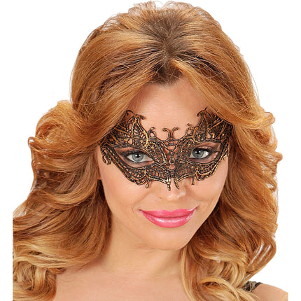 Adult Metallic Gold Lace Mask