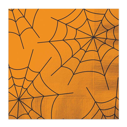 16 Orange Halloween Design Napkins