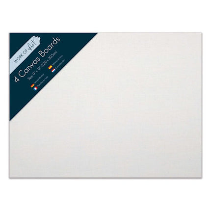 4 Canvas 9" X 12" Boards