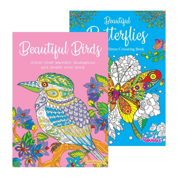 A4 Beautiful Butterflies/Birds Colouring Book
