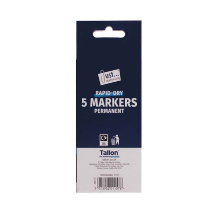 5 Rapid Dry Permanent Markers