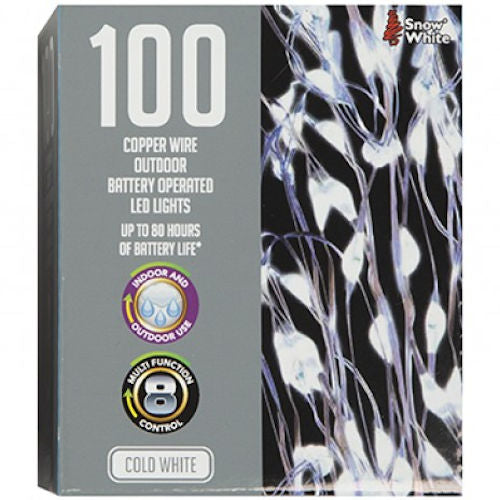 100 Cold White Outdoor Copper Wire Lights