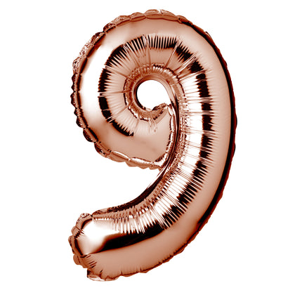 Large Rose Gold Foil "Number 9" Balloon