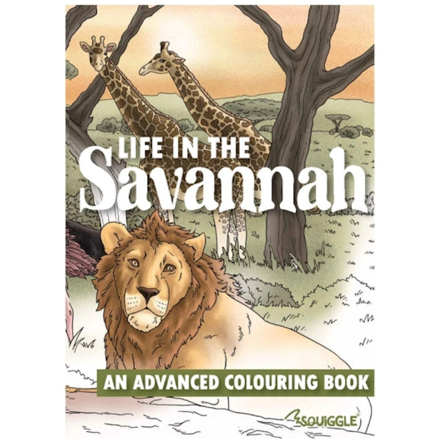 A4 Life on The Savannah Advanced Colouring Book