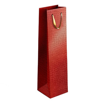 Coloured Embossed Metallic Bottle Gift Bag