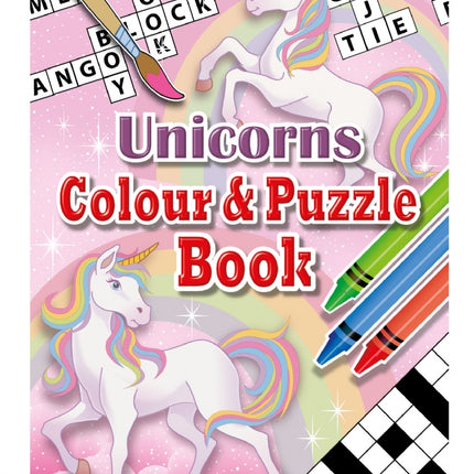 6 Unicorn Colour & Puzzle Books