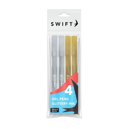 4 Gold & Silver Glitter Gel Pens