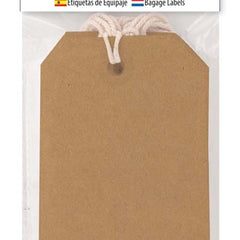 20 Brown Luggage Labels