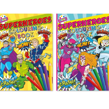 Superhero Colouring Book & Stickers