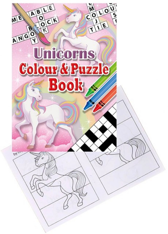 6 Unicorn Colour & Puzzle Books