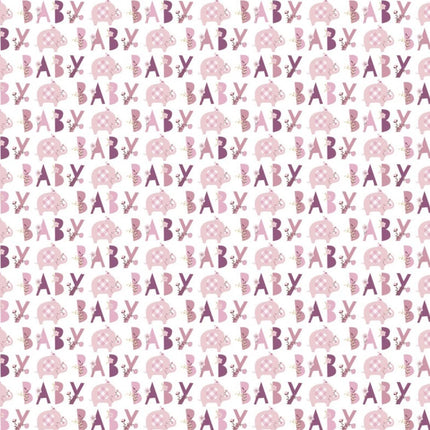 Pink Elephant Gift Wrap Roll 30" x 5ft