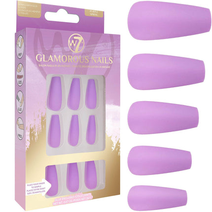 W7 Purple Spring Glamorous False Nails