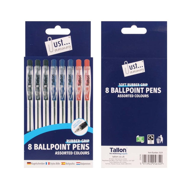 8 Retractable Ballpoint Pens