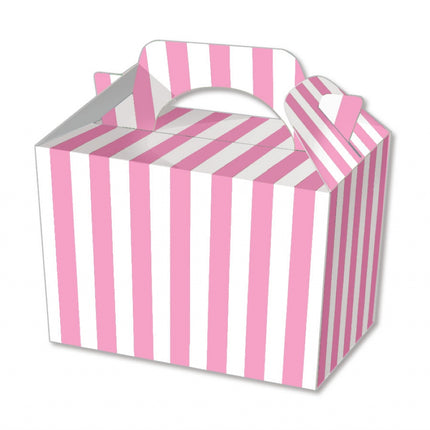 10 Pink Stripe Lunch Boxes