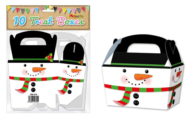 10 Snowman Treat Boxes