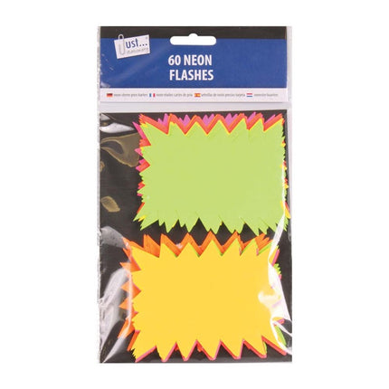 60 Neon Fluorescent Star Flashes