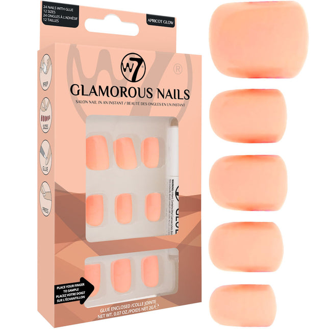 W7 Apricot Glow Glamorous False Nails