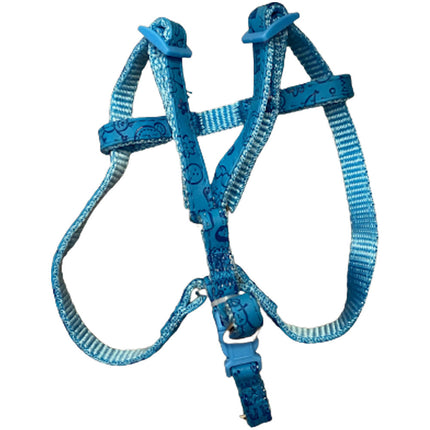 Blue Patterned Dog Harness