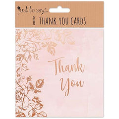 8 Pink Wedding Thank You Cards