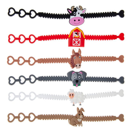 Adjustable Farm Rubber Bracelets - 6 Pack