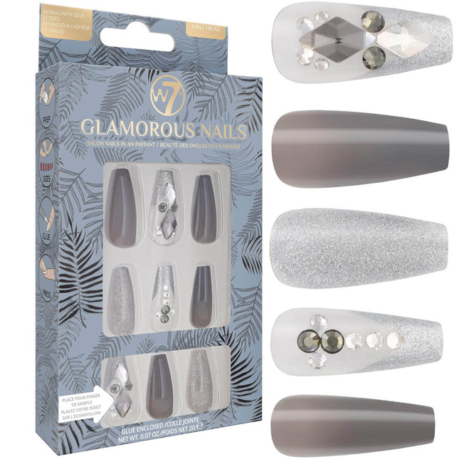 W7 First Frost Glamorous False Nails