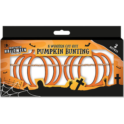 Halloween Pumpkin 2m Wooden Cut Out Bunting