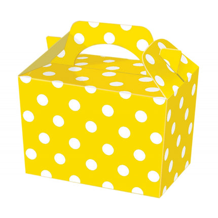 10 Yellow Polka Dot Lunch Boxes