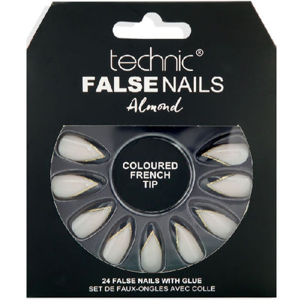 Technic Almond Coloured French Tip False Nails