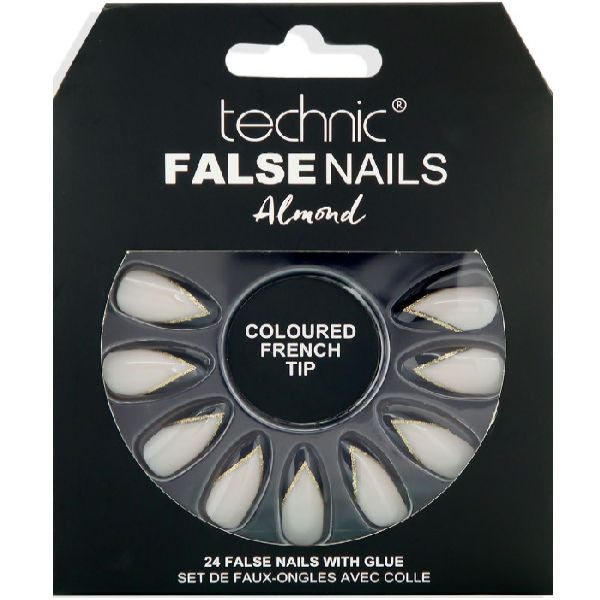 Technic Almond Coloured French Tip False Nails