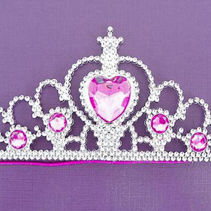 6 Silver Elastic Princess Tiaras