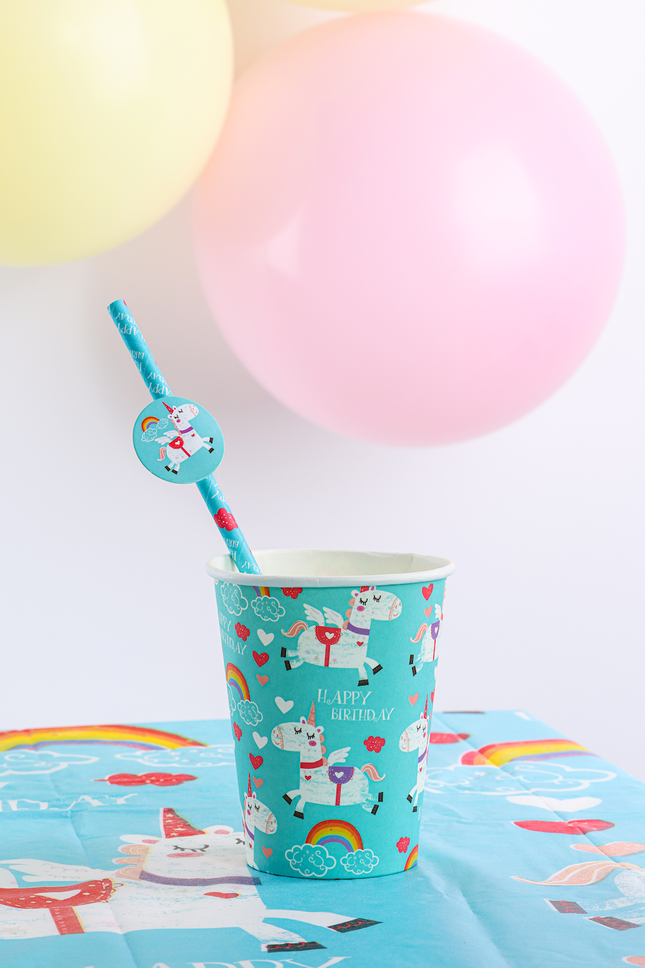 20 Unicorn Paper Straws