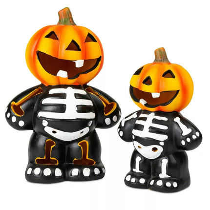 2 Flashing LED Halloween Skeletons