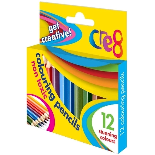 12 Colourful 1/2 Size Colouring Pencils