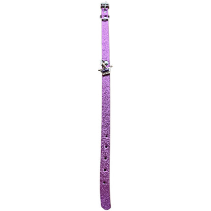 Purple Glitter Dog Collar With Crown